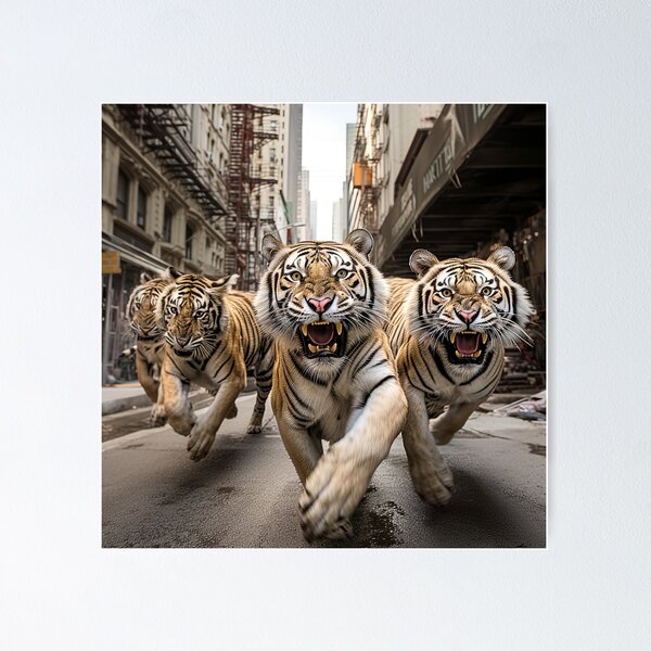Item preview, Tigers Running through Manhattan designed and sold by Elisabeth Lucas.