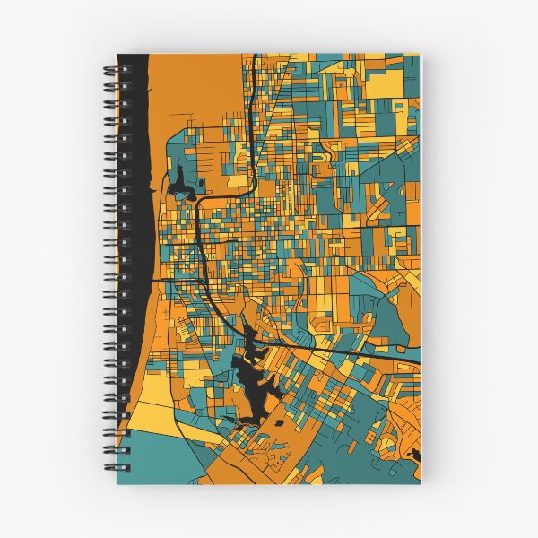 Item preview, Baton Rouge Map Pattern in Orange & Teal designed and sold by PatternMaps.