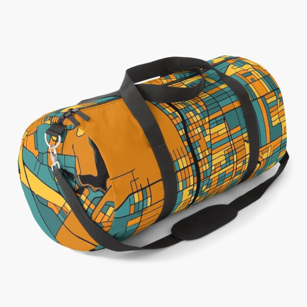 Item preview, Baton Rouge Map Pattern in Orange & Teal designed and sold by PatternMaps.