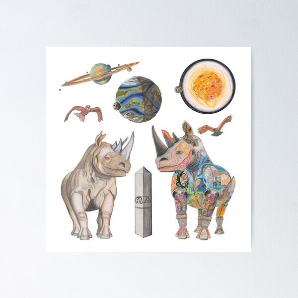 Item preview, A Rhinos and Mechanical Rhino designed and sold by AJLeibengeist.