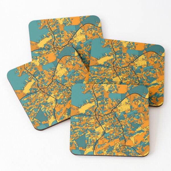 Item preview, Birmingham Map Pattern in Orange & Teal designed and sold by PatternMaps.