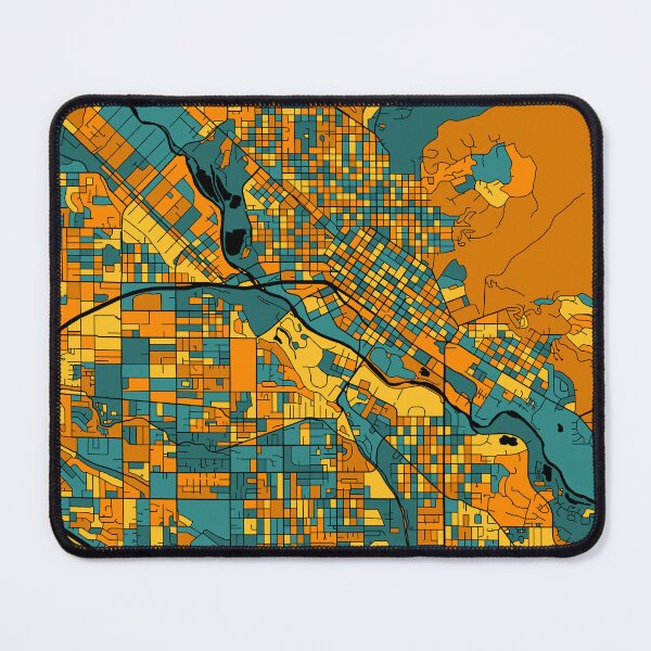 Item preview, Boise Map Pattern in Orange & Teal designed and sold by PatternMaps.