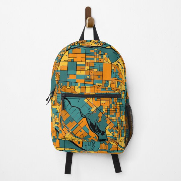 Item preview, Boise Map Pattern in Orange & Teal designed and sold by PatternMaps.