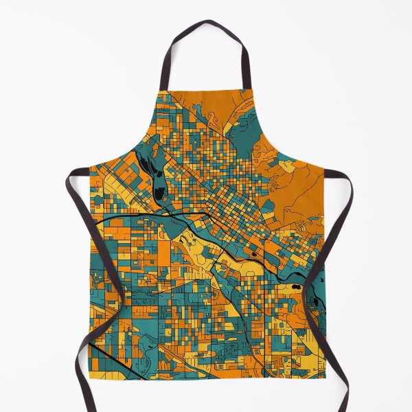 Item preview, Boise Map Pattern in Orange & Teal designed and sold by PatternMaps.