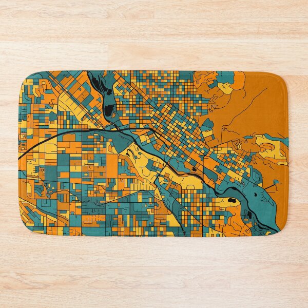 Item preview, Boise Map Pattern in Orange & Teal designed and sold by PatternMaps.