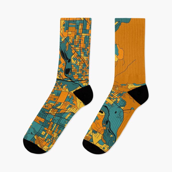 Item preview, Boise Map Pattern in Orange & Teal designed and sold by PatternMaps.