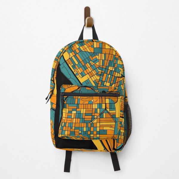 Item preview, Buffalo Map Pattern in Orange & Teal designed and sold by PatternMaps.