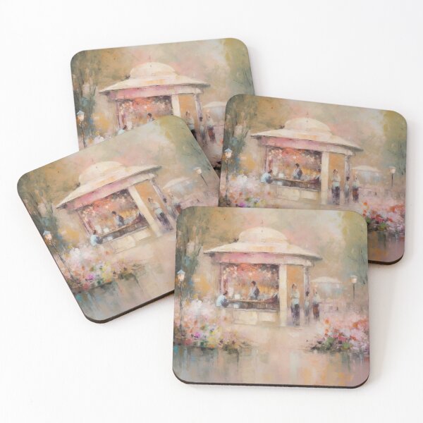 Item preview, Coquette aesthetic vintage painting of a Parisian park designed and sold by Coquette Art.