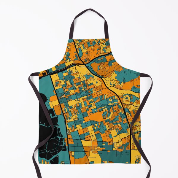 Item preview, Chula Vista Map Pattern in Orange & Teal designed and sold by PatternMaps.