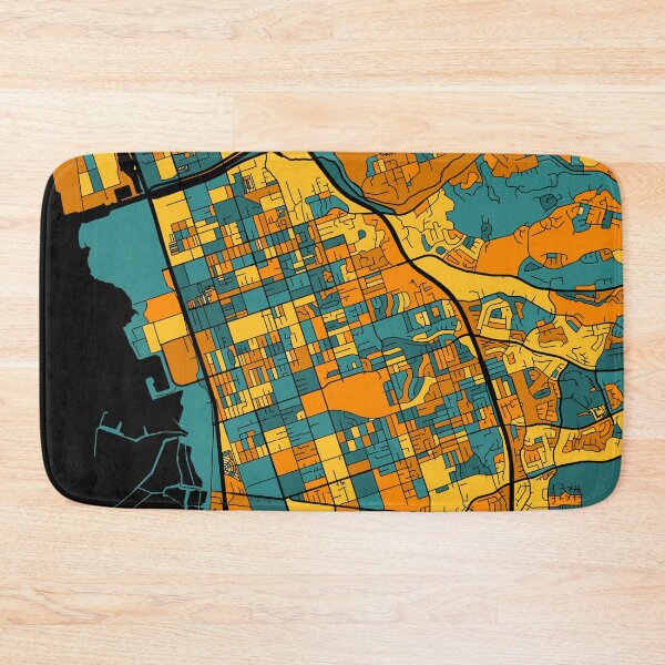Item preview, Chula Vista Map Pattern in Orange & Teal designed and sold by PatternMaps.