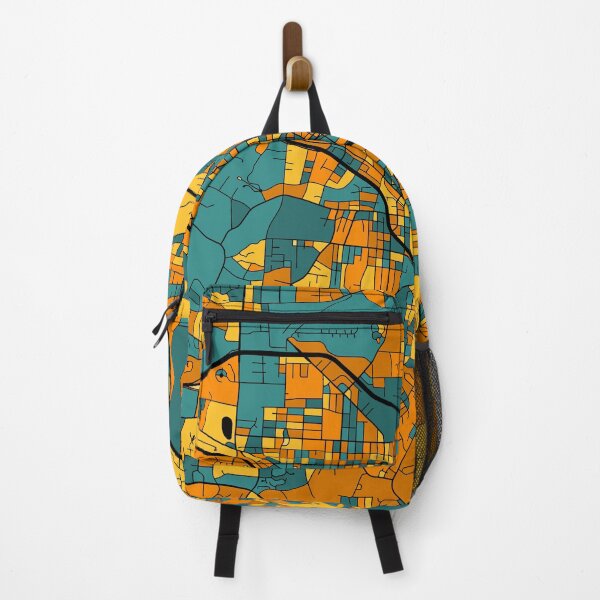 Item preview, Durham Map Pattern in Orange & Teal designed and sold by PatternMaps.