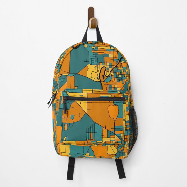 Item preview, Fort Wayne Map Pattern in Orange & Teal designed and sold by PatternMaps.