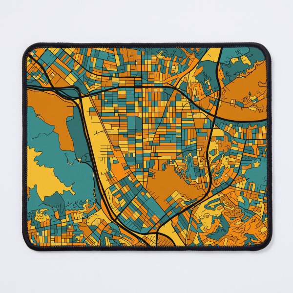 Item preview, Glendale Map Pattern in Orange & Teal designed and sold by PatternMaps.