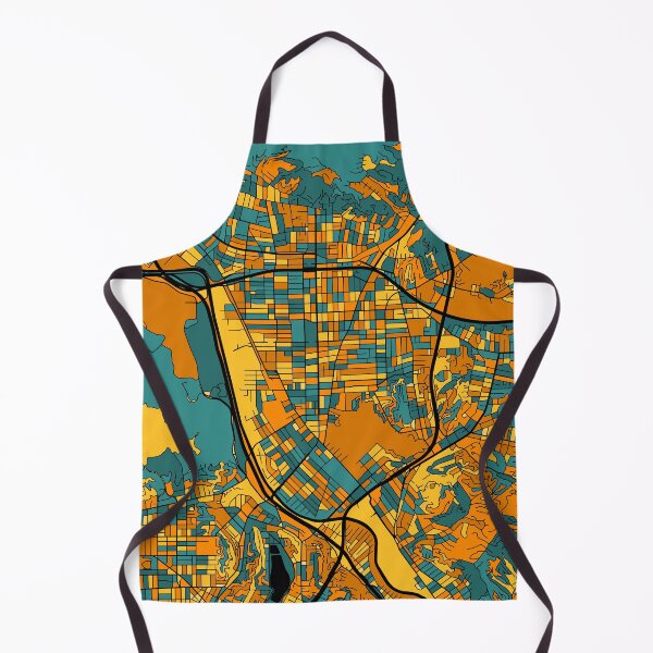 Item preview, Glendale Map Pattern in Orange & Teal designed and sold by PatternMaps.