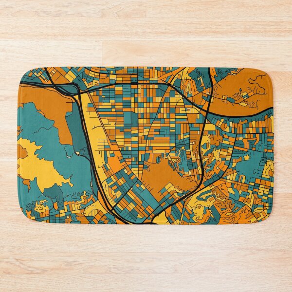Item preview, Glendale Map Pattern in Orange & Teal designed and sold by PatternMaps.