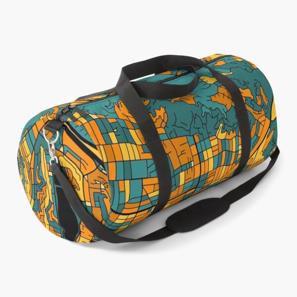 Item preview, Glendale Map Pattern in Orange & Teal designed and sold by PatternMaps.