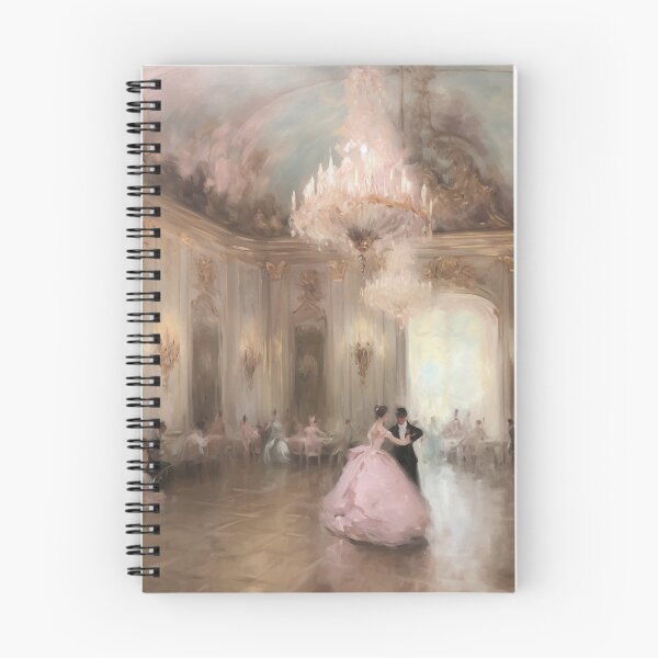 Item preview, Coquette aesthetic vintage painting of an old pink ballroom designed and sold by Coquette Art.