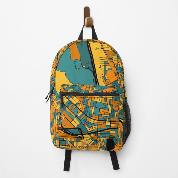 Item preview, Glendale Map Pattern in Orange & Teal designed and sold by PatternMaps.
