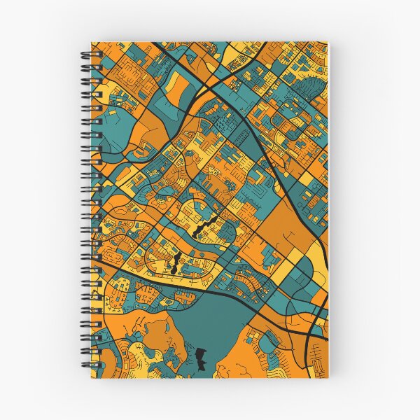 Item preview, Irvine Map Pattern in Orange & Teal designed and sold by PatternMaps.