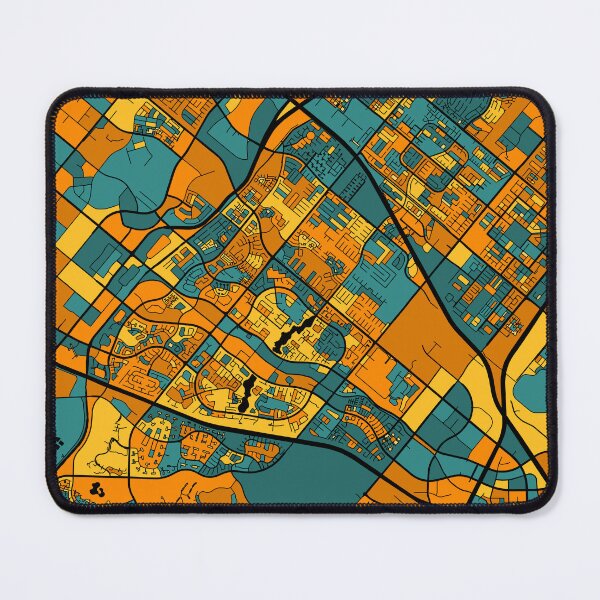 Item preview, Irvine Map Pattern in Orange & Teal designed and sold by PatternMaps.