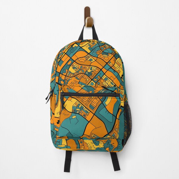 Item preview, Irvine Map Pattern in Orange & Teal designed and sold by PatternMaps.