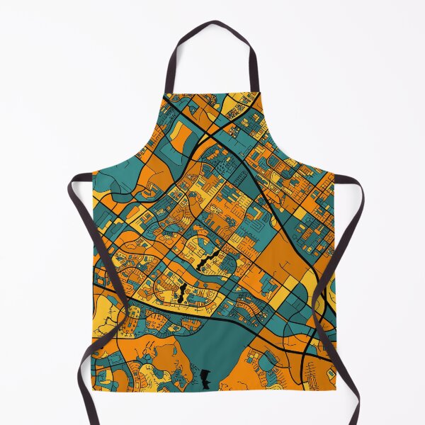 Item preview, Irvine Map Pattern in Orange & Teal designed and sold by PatternMaps.