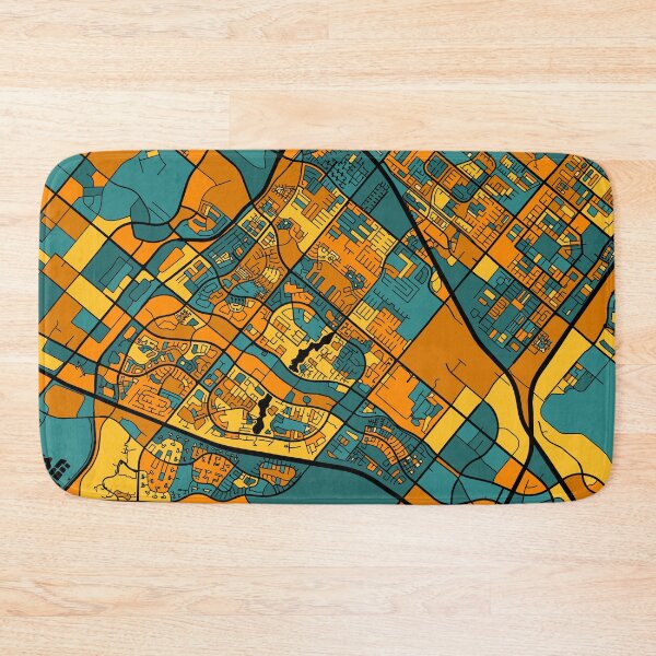 Item preview, Irvine Map Pattern in Orange & Teal designed and sold by PatternMaps.