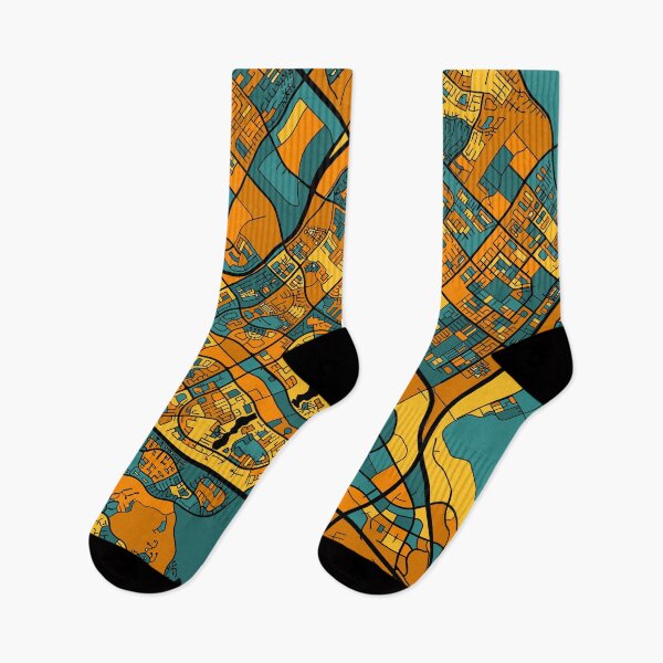 Item preview, Irvine Map Pattern in Orange & Teal designed and sold by PatternMaps.