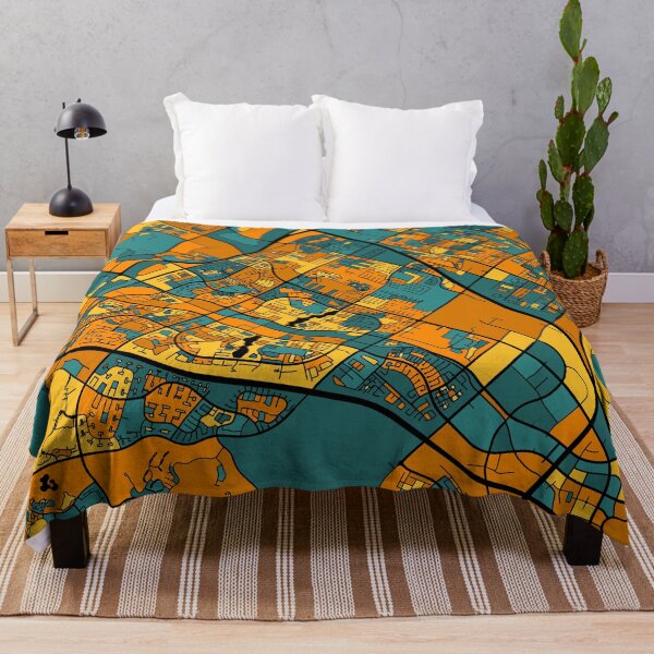 Item preview, Irvine Map Pattern in Orange & Teal designed and sold by PatternMaps.