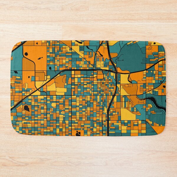 Item preview, Lubbock Map Pattern in Orange & Teal designed and sold by PatternMaps.