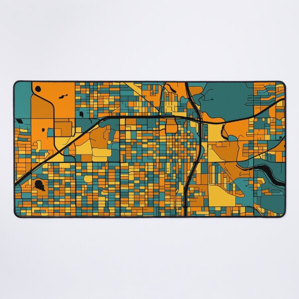 Item preview, Lubbock Map Pattern in Orange & Teal designed and sold by PatternMaps.