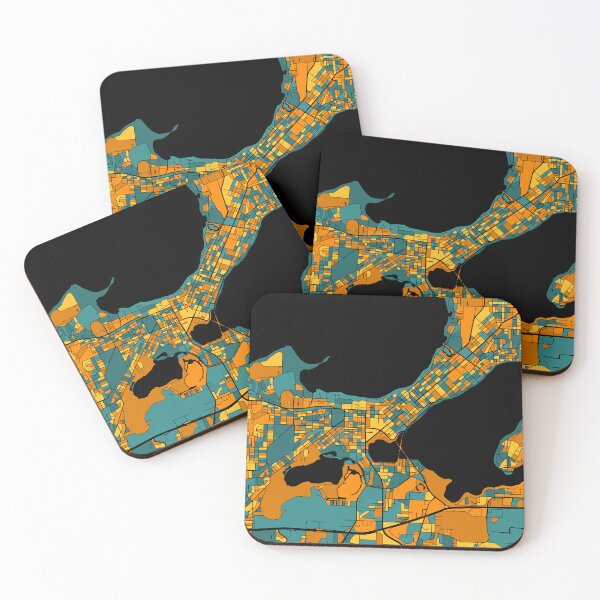 Item preview, Madison Map Pattern in Orange & Teal designed and sold by PatternMaps.