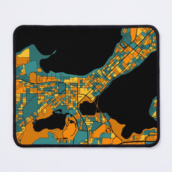 Item preview, Madison Map Pattern in Orange & Teal designed and sold by PatternMaps.