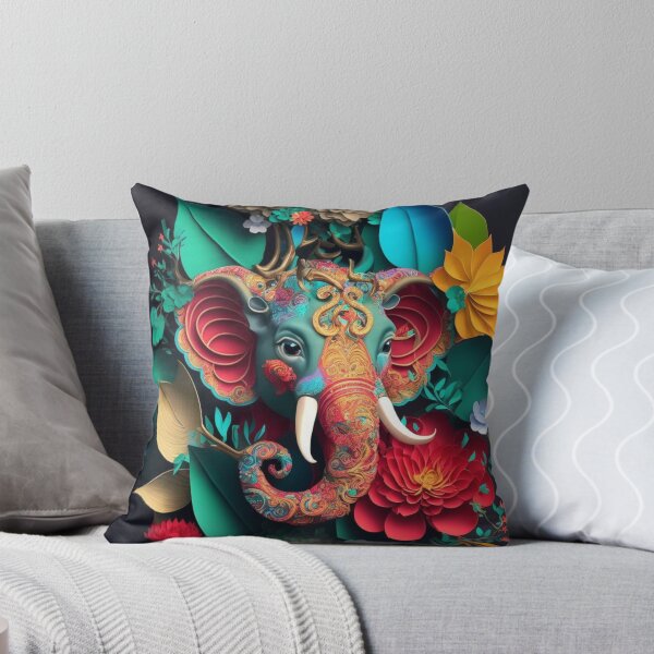 Item preview, indian elephant and flowers designed and sold by aipaint.