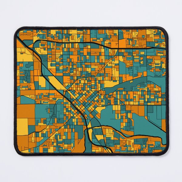 Item preview, Modesto Map Pattern in Orange & Teal designed and sold by PatternMaps.