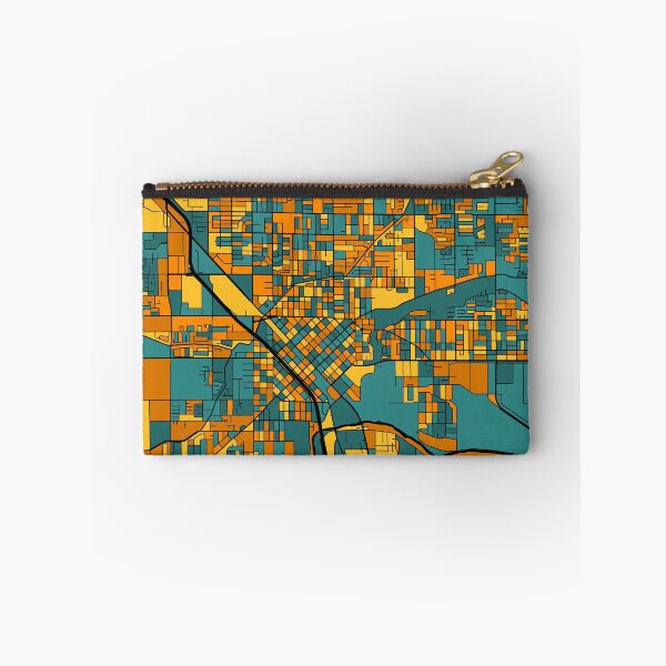 Item preview, Modesto Map Pattern in Orange & Teal designed and sold by PatternMaps.