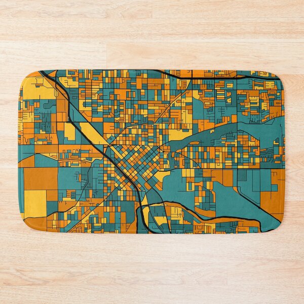 Item preview, Modesto Map Pattern in Orange & Teal designed and sold by PatternMaps.