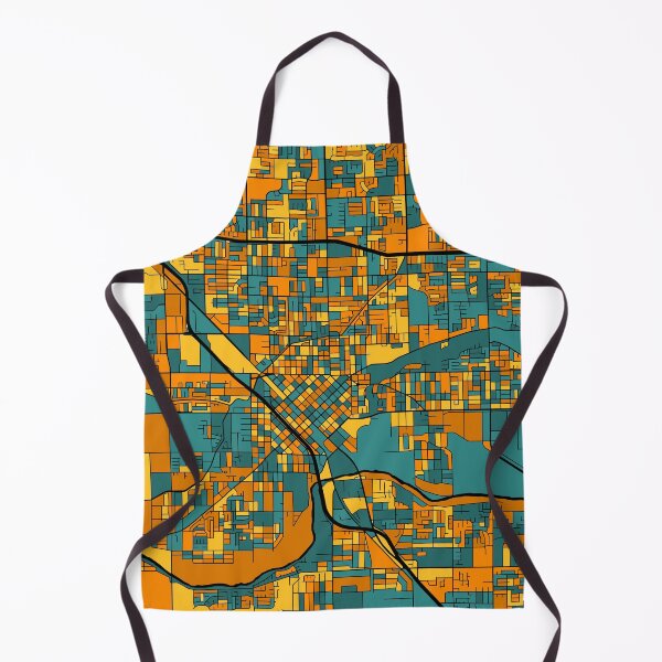 Item preview, Modesto Map Pattern in Orange & Teal designed and sold by PatternMaps.
