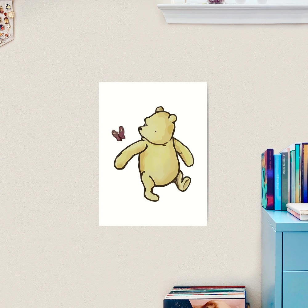 Classic Winnie the Pooh Illustrated Sticker, Zazzle