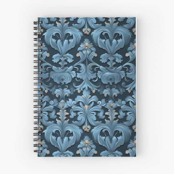 Item preview, 3D Blue Damask Pattern Vintage Wallpaper Design designed and sold by SmallDesignBarn.