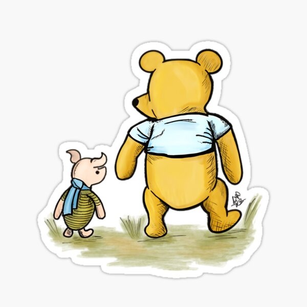 Winnie the Pooh and Piglet go for a walk - Winnie The Pooh - Sticker