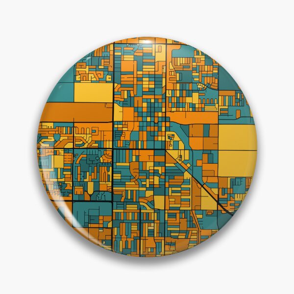 Item preview, Oxnard Map Pattern in Orange & Teal designed and sold by PatternMaps.