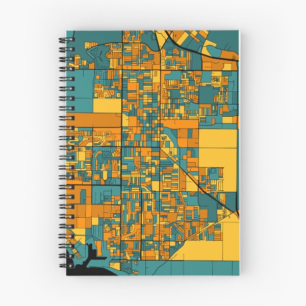 Item preview, Oxnard Map Pattern in Orange & Teal designed and sold by PatternMaps.