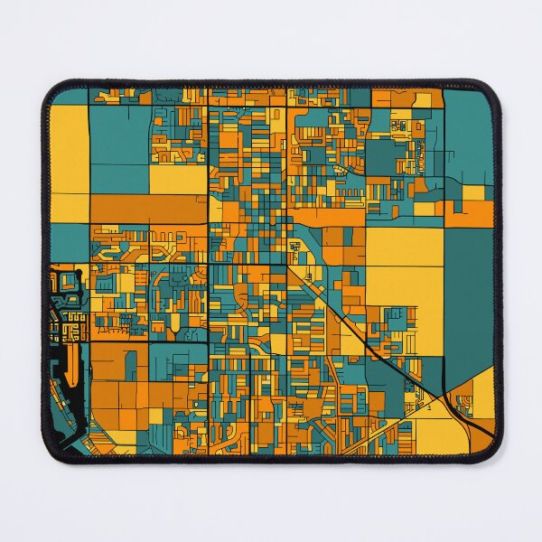 Item preview, Oxnard Map Pattern in Orange & Teal designed and sold by PatternMaps.