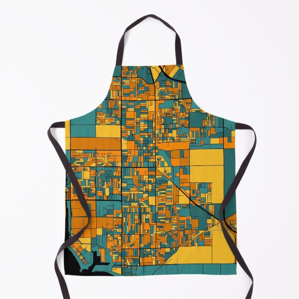 Artikelvorschau, Oxnard-Kartenmuster in Orange und Blaugrün entworfen und verkauft von PatternMaps.