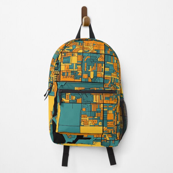 Item preview, Oxnard Map Pattern in Orange & Teal designed and sold by PatternMaps.
