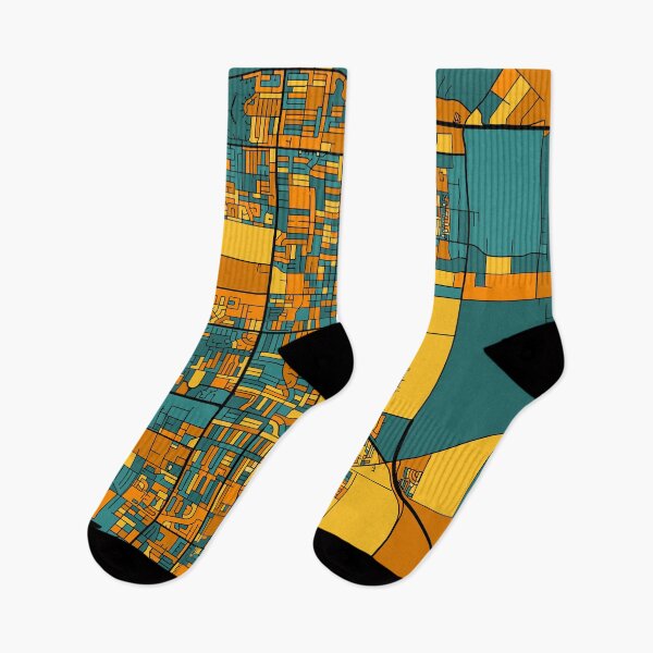 Item preview, Oxnard Map Pattern in Orange & Teal designed and sold by PatternMaps.