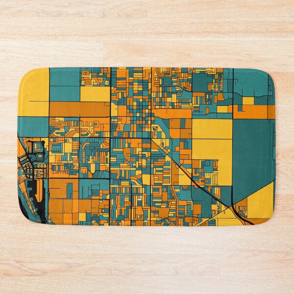 Item preview, Oxnard Map Pattern in Orange & Teal designed and sold by PatternMaps.