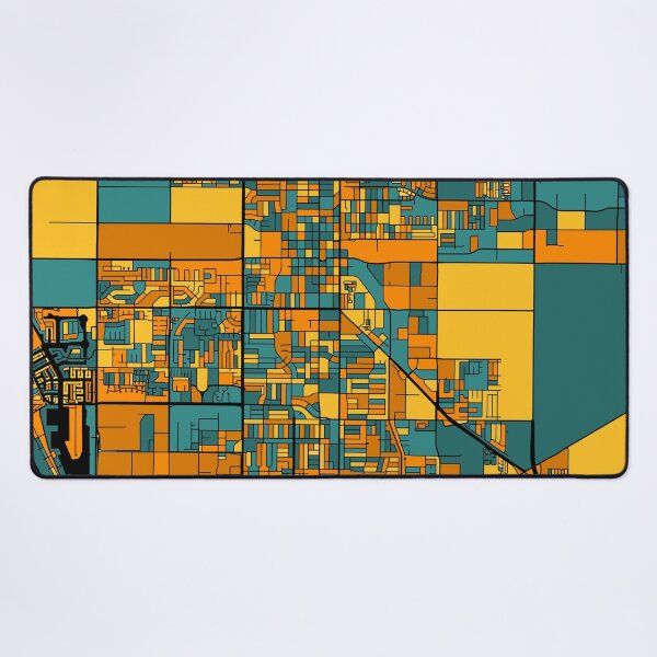 Item preview, Oxnard Map Pattern in Orange & Teal designed and sold by PatternMaps.