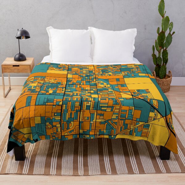 Item preview, Oxnard Map Pattern in Orange & Teal designed and sold by PatternMaps.